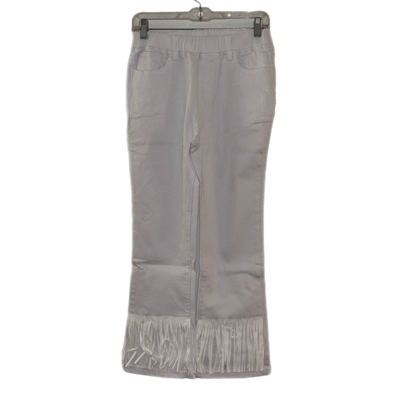 Curations Denim - Curations white Women's Jeans with fringe on front bottom